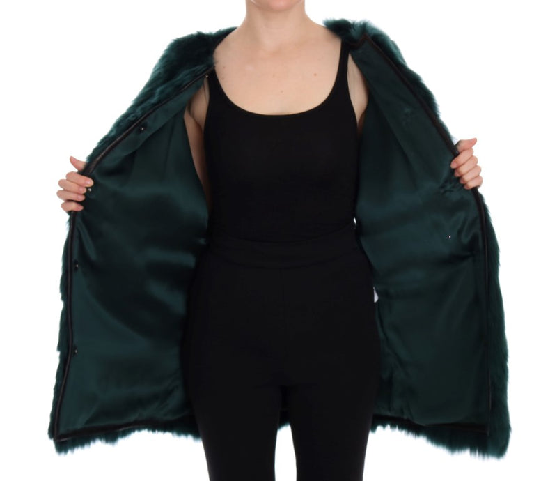 Dolce &amp; Gabbana Gilet sans manches en fourrure d'alpaga verte
