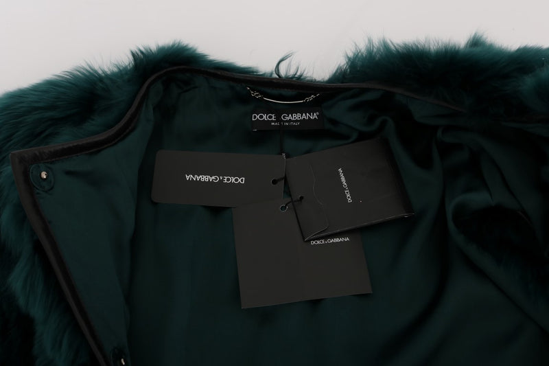 Dolce &amp; Gabbana Gilet sans manches en fourrure d'alpaga verte