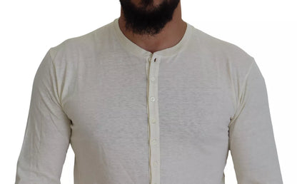 Dsquared² Beige katoen-linnen trui met lange mouwen