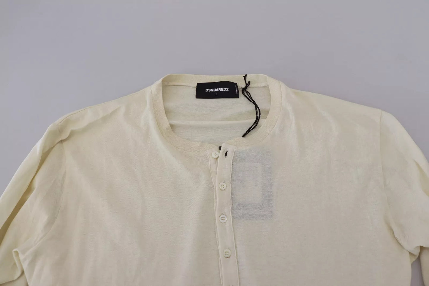 Dsquared² Beige katoen-linnen trui met lange mouwen