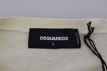 Dsquared² Beige katoen-linnen trui met lange mouwen
