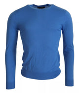 Pull en laine bleu à manches longues et col rond de Dsquared²
