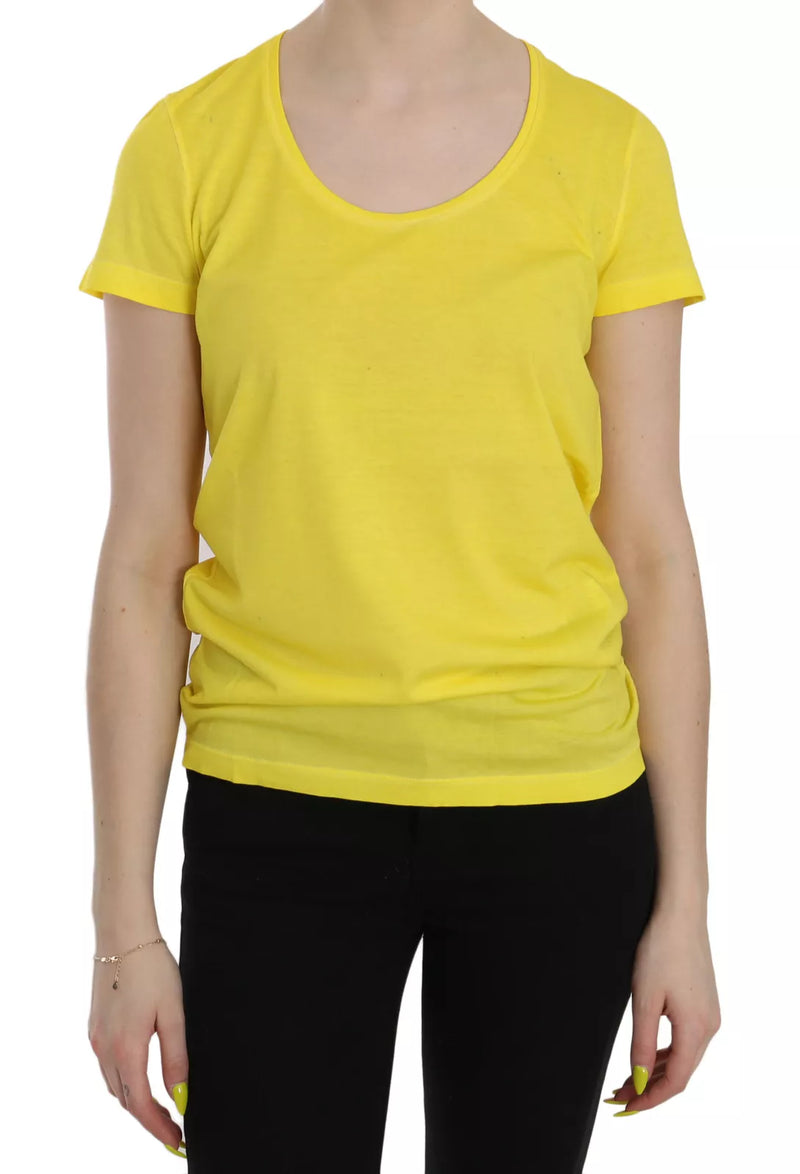 Dsquared² T-shirt Jaune à Col Rond et Manches Courtes - Blouse Authentique