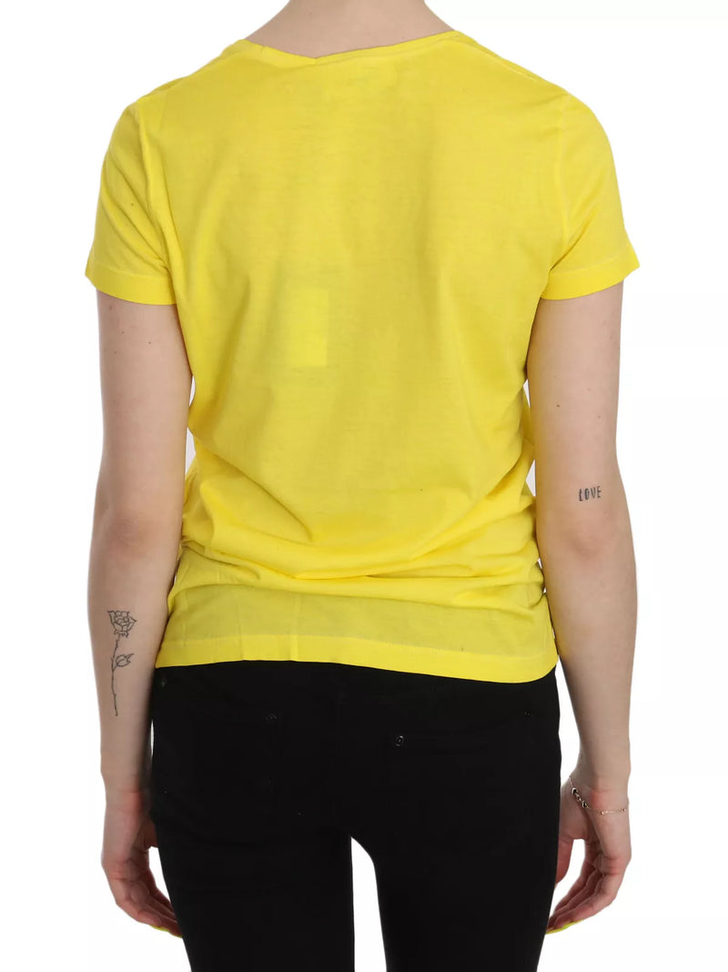 Dsquared² T-shirt Jaune à Col Rond et Manches Courtes - Blouse Authentique