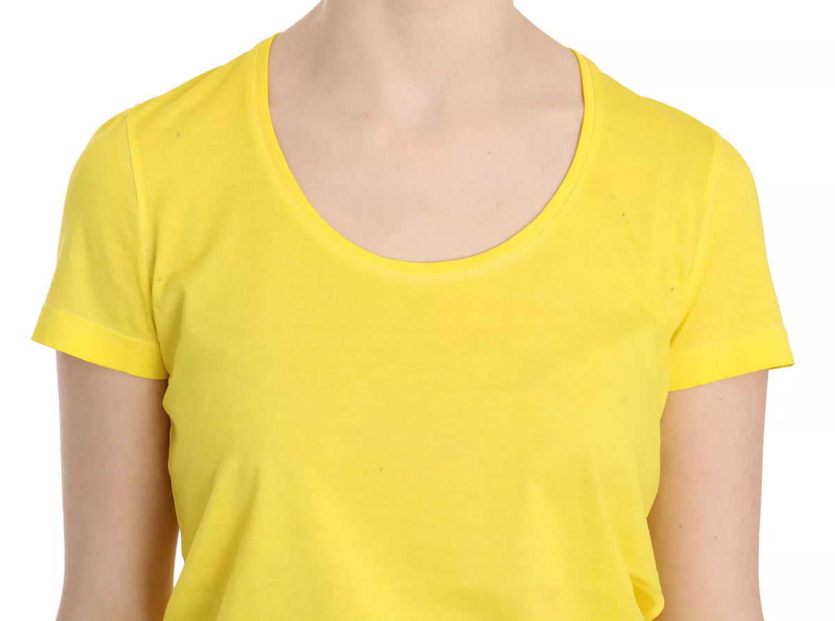 Dsquared² T-shirt Jaune à Col Rond et Manches Courtes - Blouse Authentique