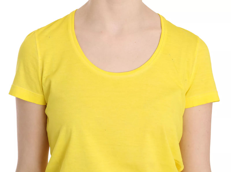 Dsquared² T-shirt Jaune à Col Rond et Manches Courtes - Blouse Authentique