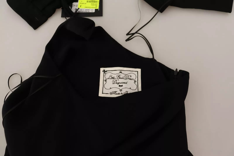 Robe Longue à Manches Longues Dsquared² Noire avec Fente Latérale