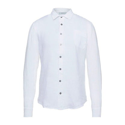 Chemise en lin blanc élégante pour homme de la marque Alpha Studio