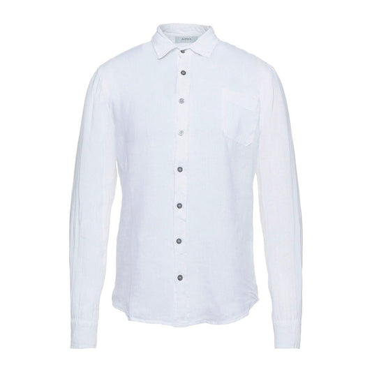 Chemise en lin blanc élégante pour homme de la marque Alpha Studio