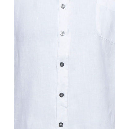 Chemise en lin blanc élégante pour homme de la marque Alpha Studio