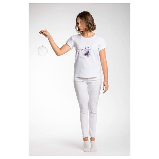 T-shirt blanc en viscose pour femme de A.Tratti