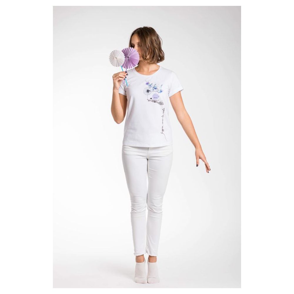 T-shirt blanc en viscose pour femme de A.Tratti