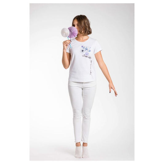 T-shirt blanc en viscose pour femme de A.Tratti