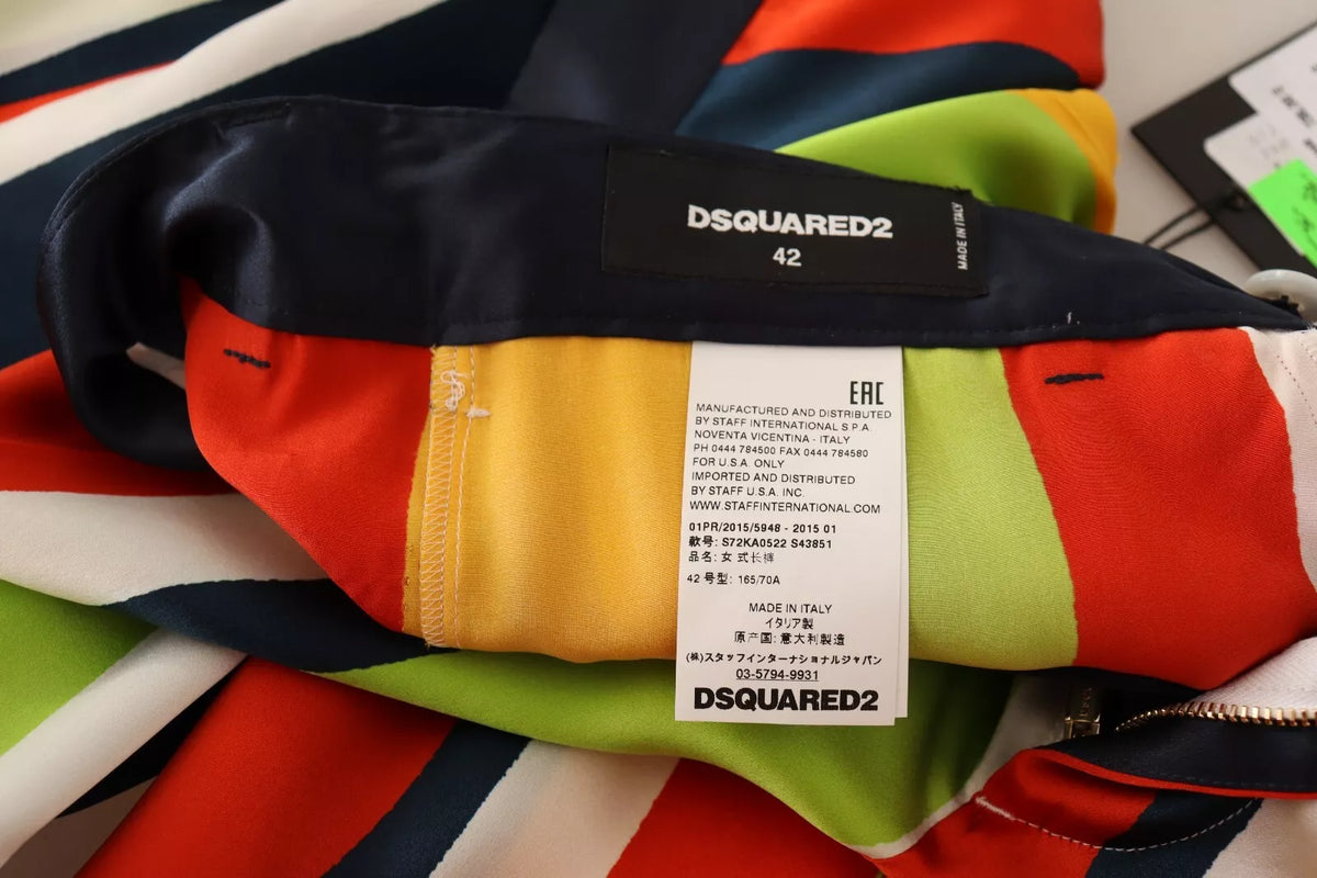 Pantalon droit à rayures multicolores Dsquared²