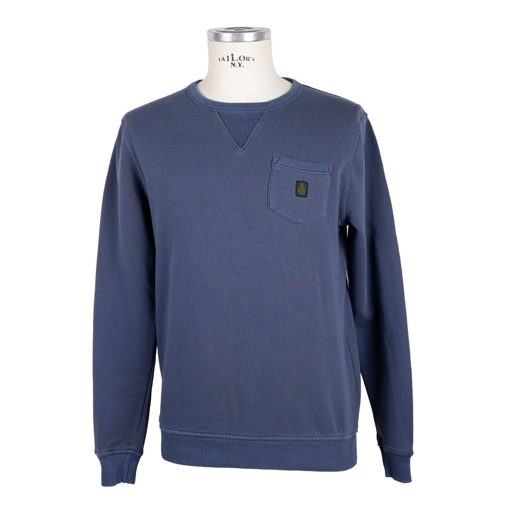 Pull en coton bleu pour homme Refrigiwear avec poche poitrine