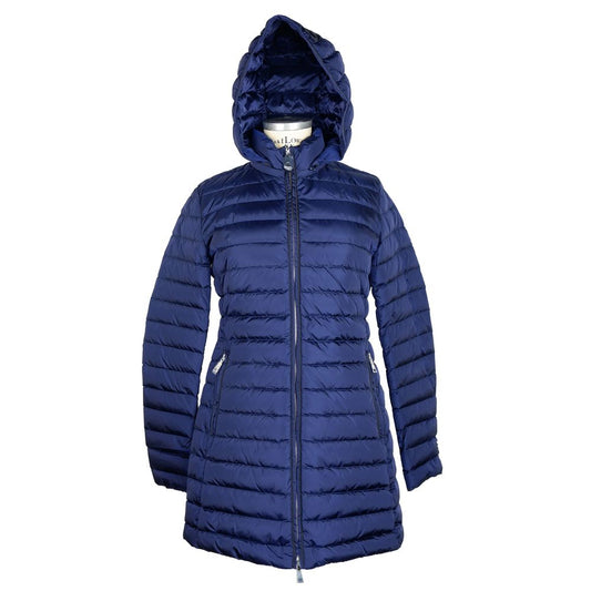 Ajouter un élégant blouson d'hiver en duvet bleu avec capuche