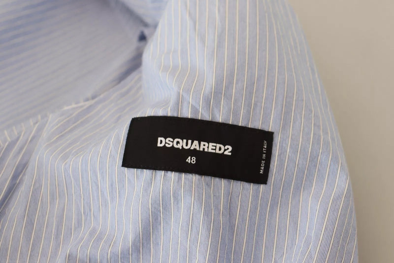 Blazer de costume bleu à rayures, à simple boutonnage, Dsquared²