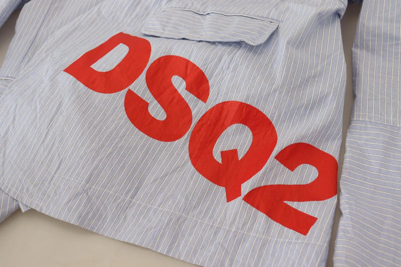 Blazer de costume bleu à rayures, à simple boutonnage, Dsquared²