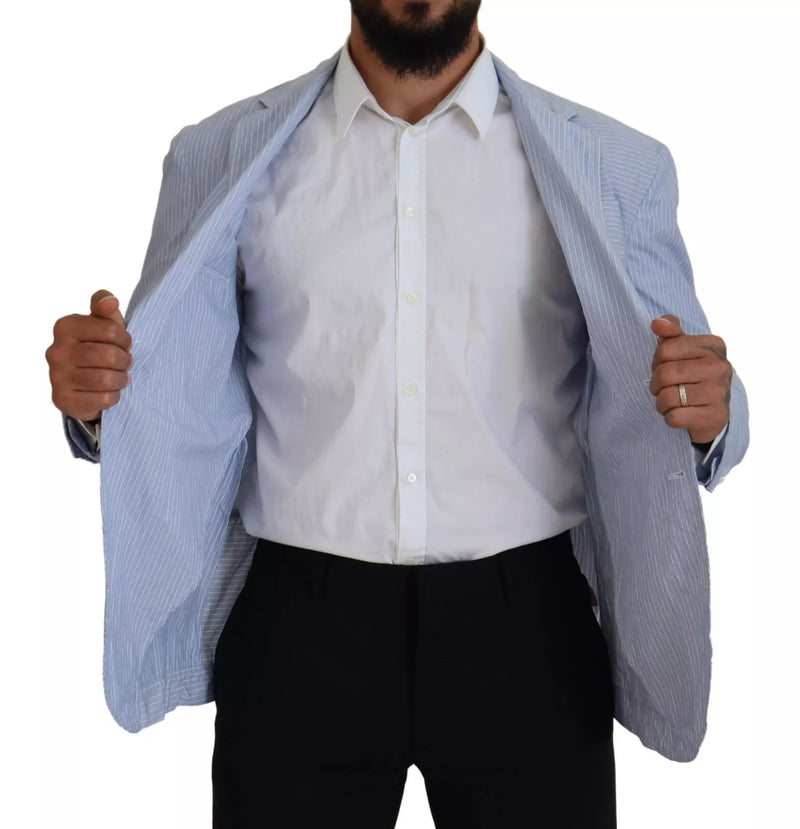 Blazer de costume bleu à rayures, à simple boutonnage, Dsquared²