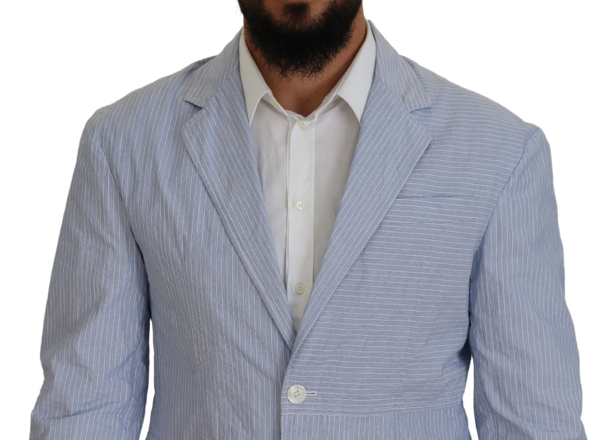 Blazer de costume bleu à rayures, à simple boutonnage, Dsquared²