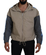 Veste à capuche et fermeture éclair intégrale Dsquared², manches brun gris.