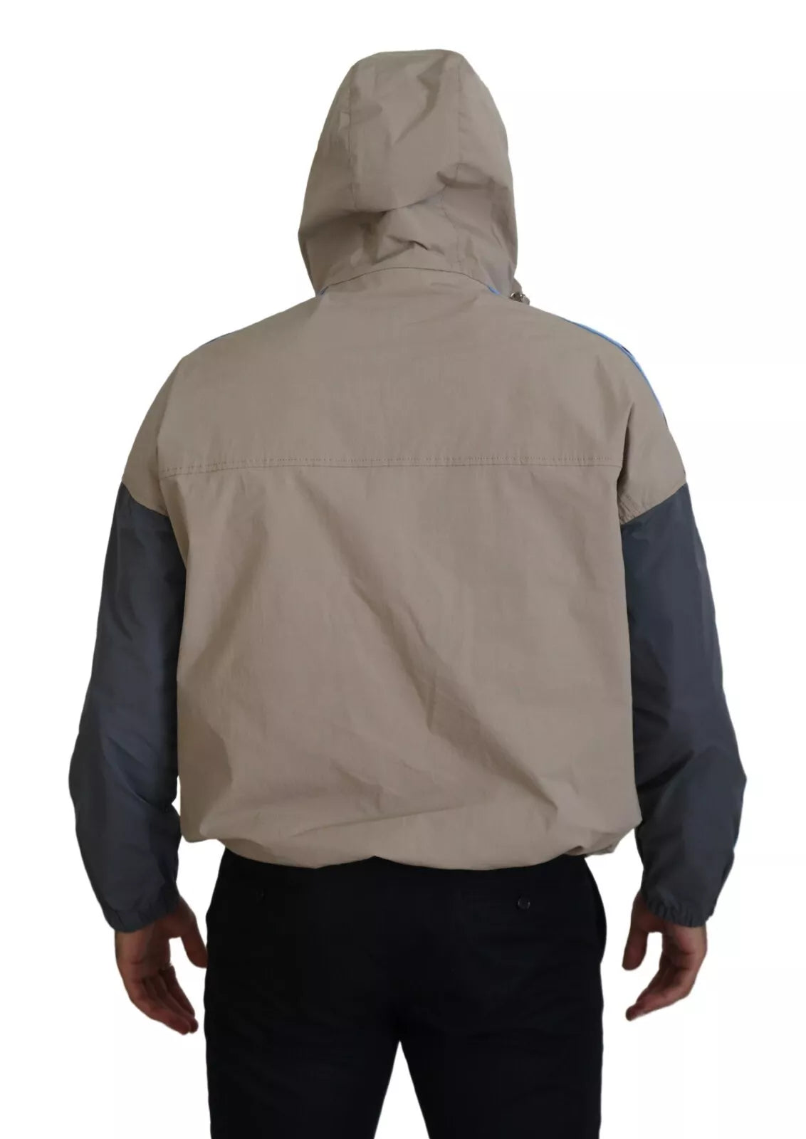 Veste à capuche et fermeture éclair intégrale Dsquared², manches brun gris.