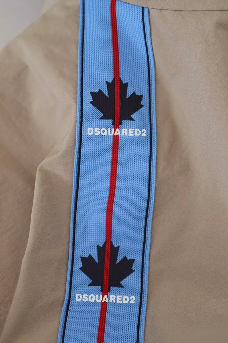 Veste à capuche et fermeture éclair intégrale Dsquared², manches brun gris.