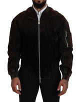 Veste bomber en coton marron Dsquared² avec poches zippées sur les manches