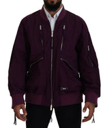 Veste bomber à fermeture éclair intégrale en polyester violet de Dsquared²