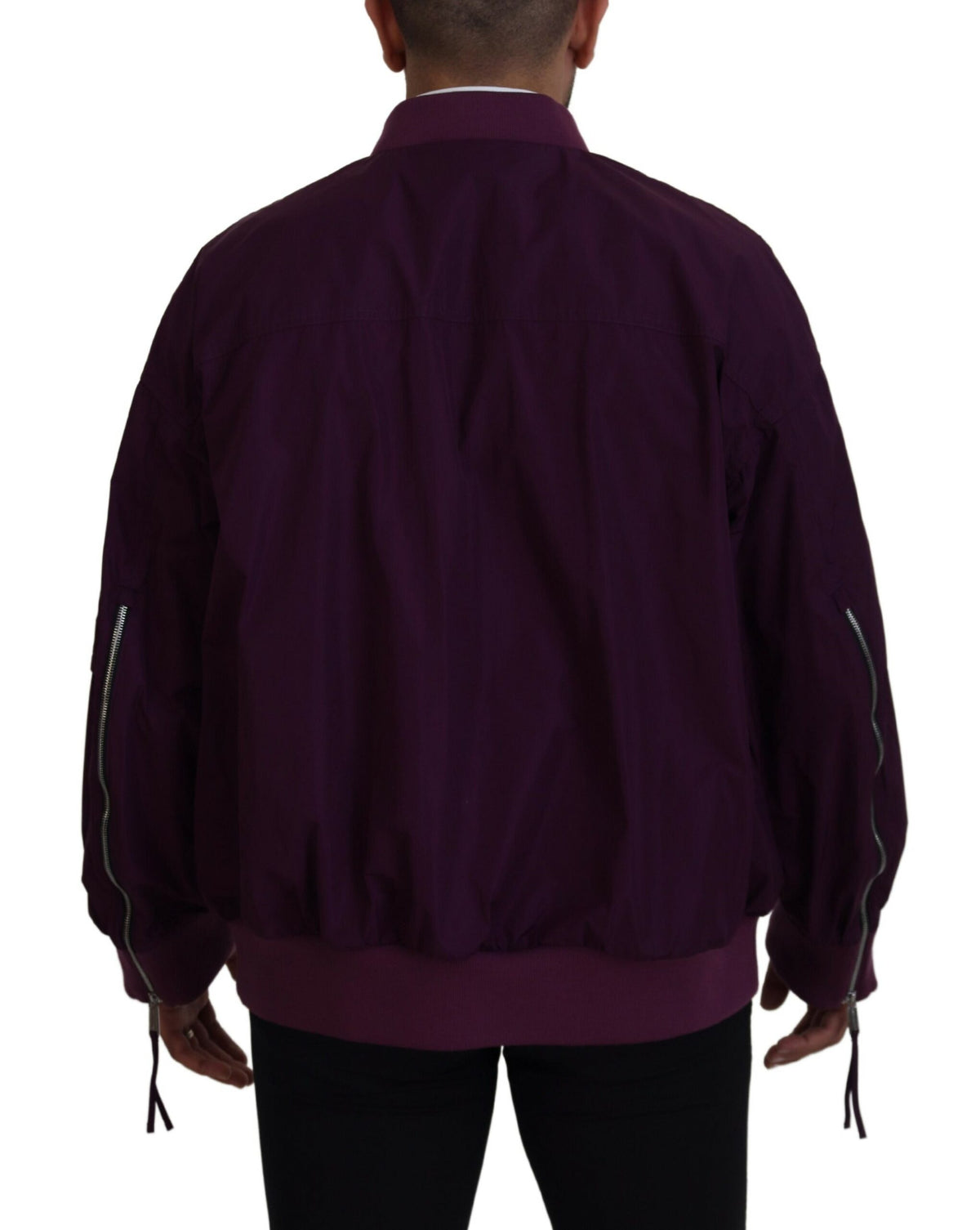 Veste bomber à fermeture éclair intégrale en polyester violet de Dsquared²