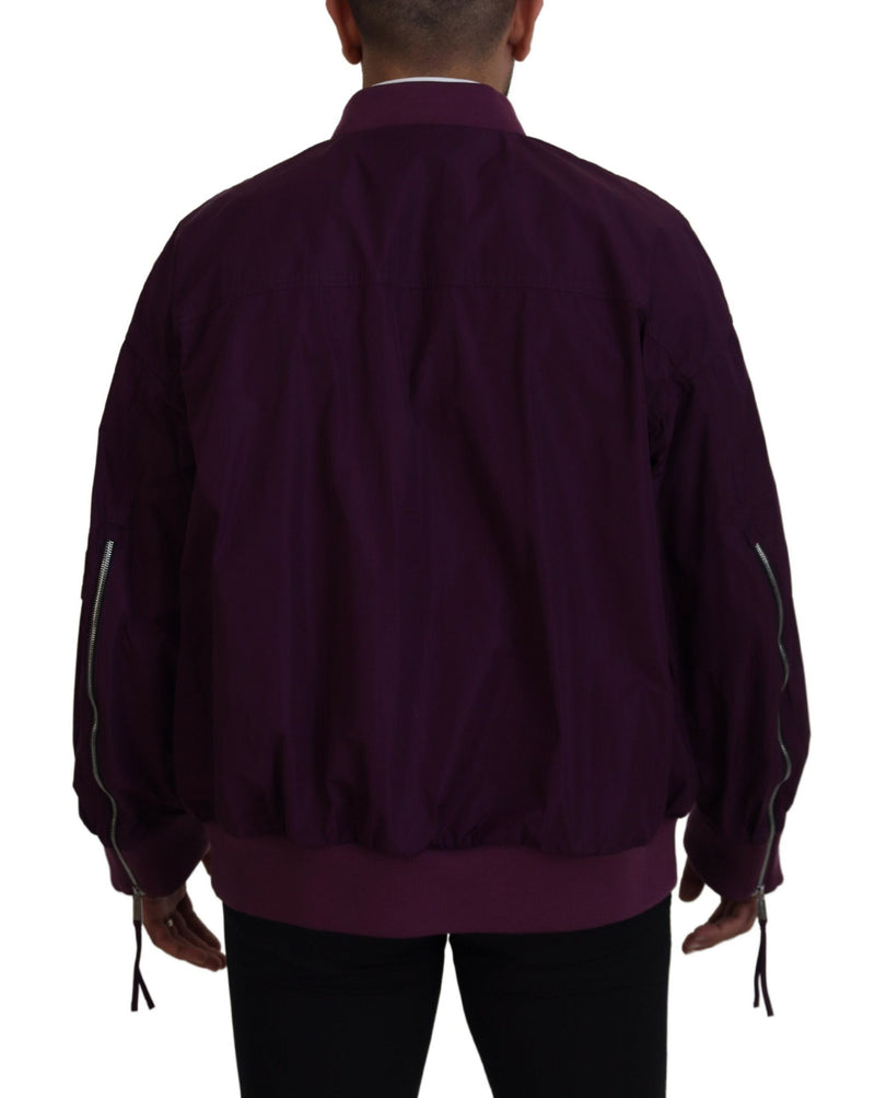 Veste bomber à fermeture éclair intégrale en polyester violet de Dsquared²