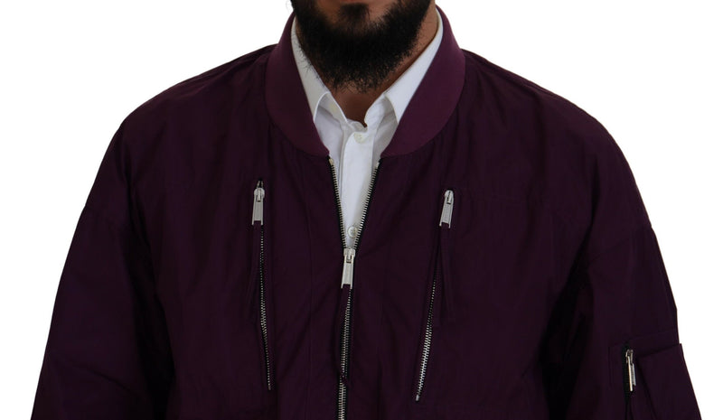 Veste bomber à fermeture éclair intégrale en polyester violet de Dsquared²