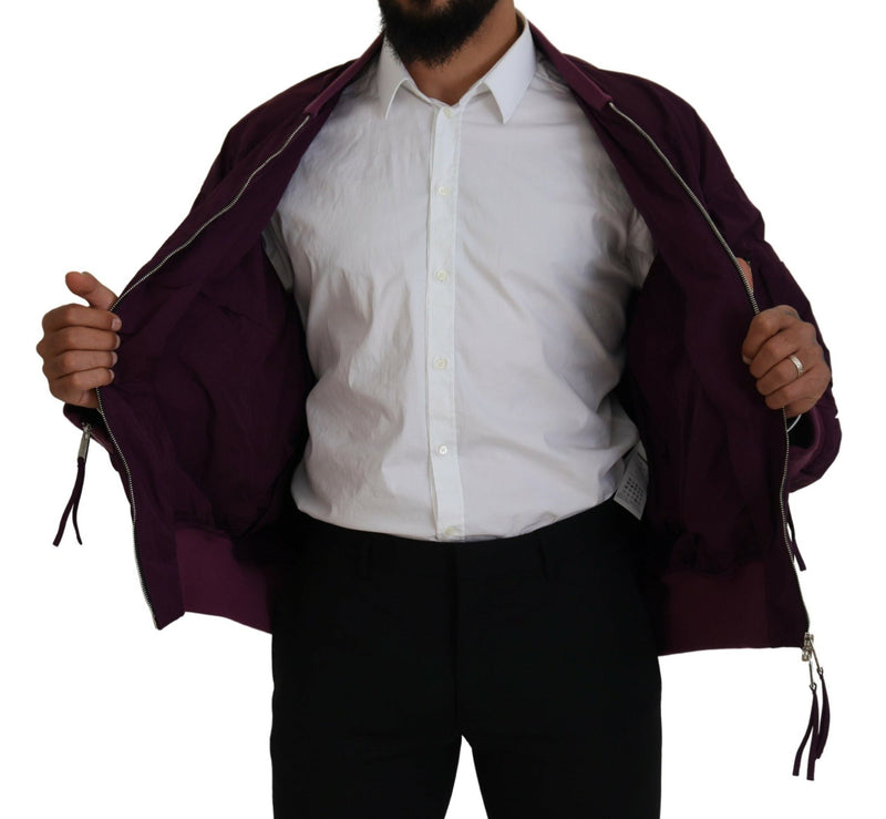Veste bomber à fermeture éclair intégrale en polyester violet de Dsquared²
