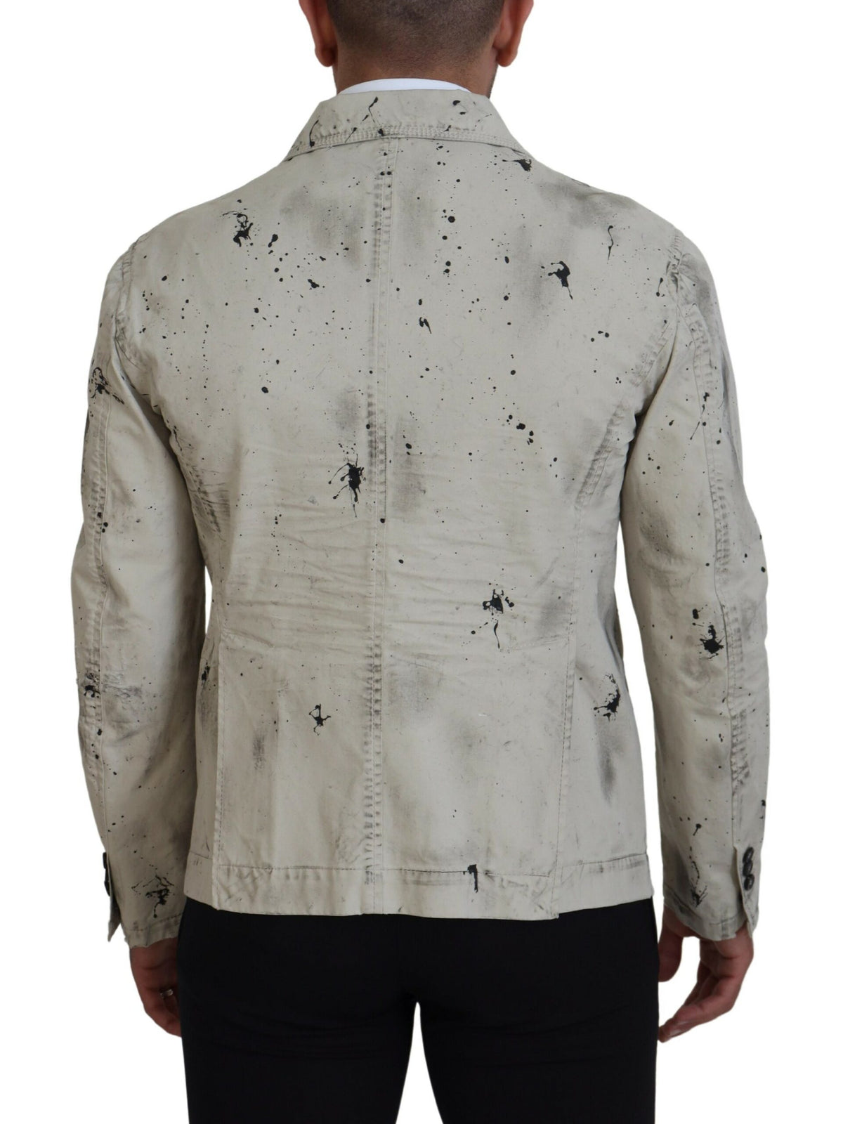 Veste en jean décontractée Dsquared² à imprimé noir et blanc sur fond blanc cassé
