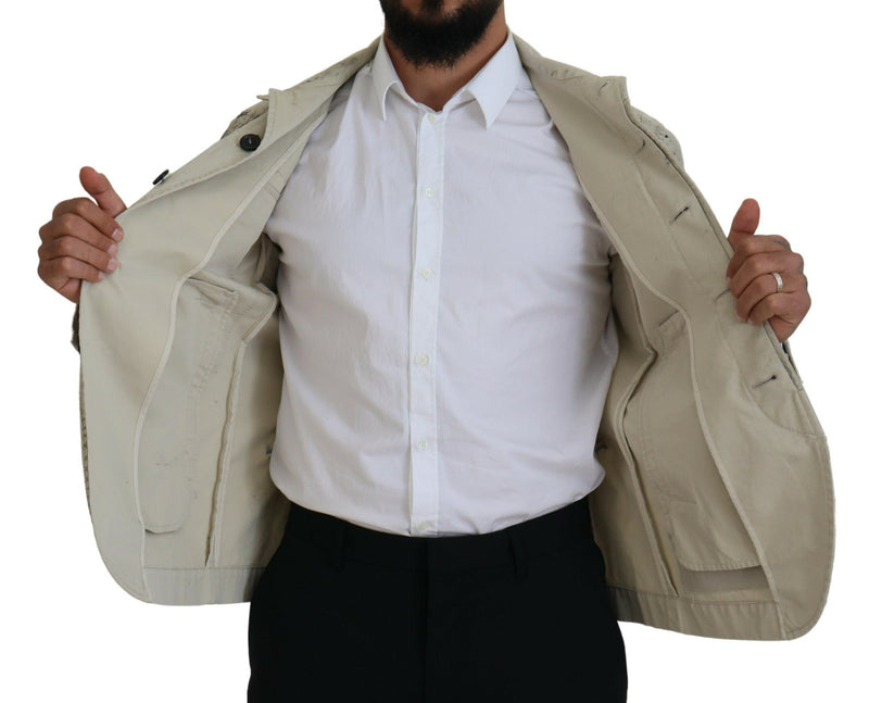 Veste en jean décontractée Dsquared² à imprimé noir et blanc sur fond blanc cassé
