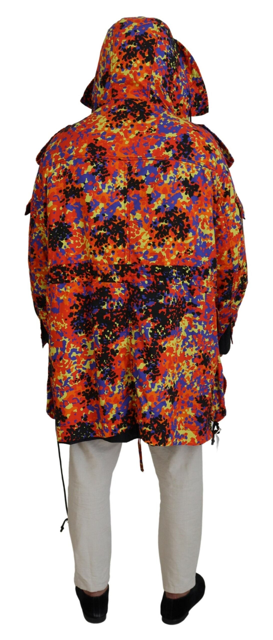 Dsquared² Veste-manteau longue à capuche et poches cargo multicolore