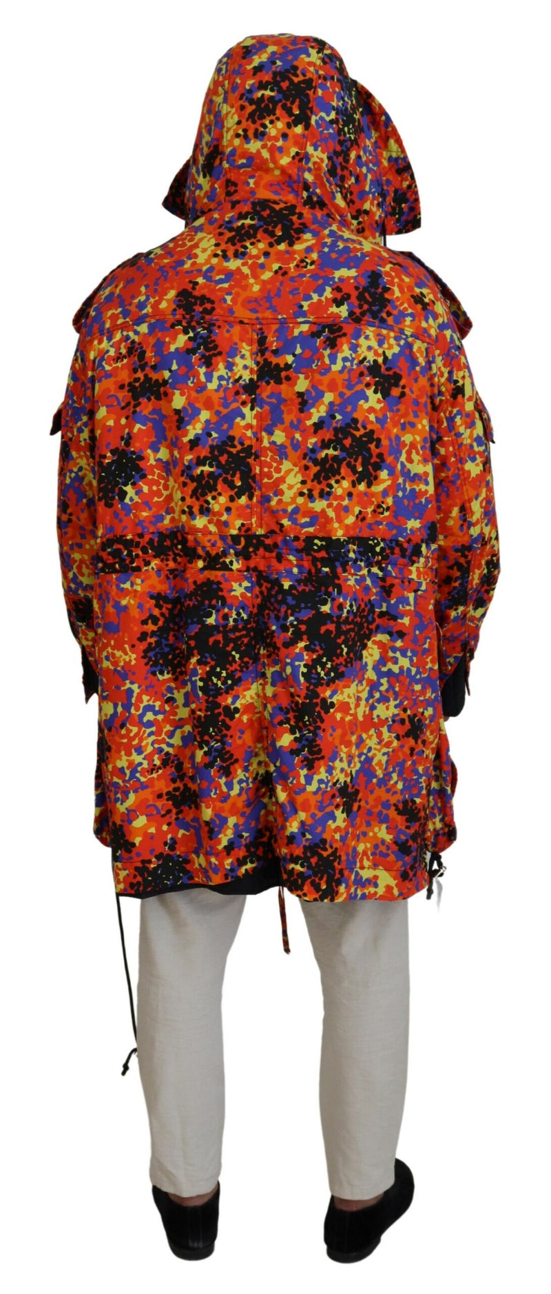 Dsquared² Veste-manteau longue à capuche et poches cargo multicolore