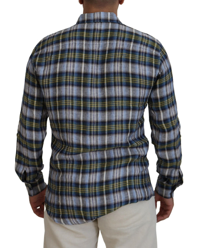 Chemise à manches longues décontractée à carreaux multicolores pour homme de Dsquared²