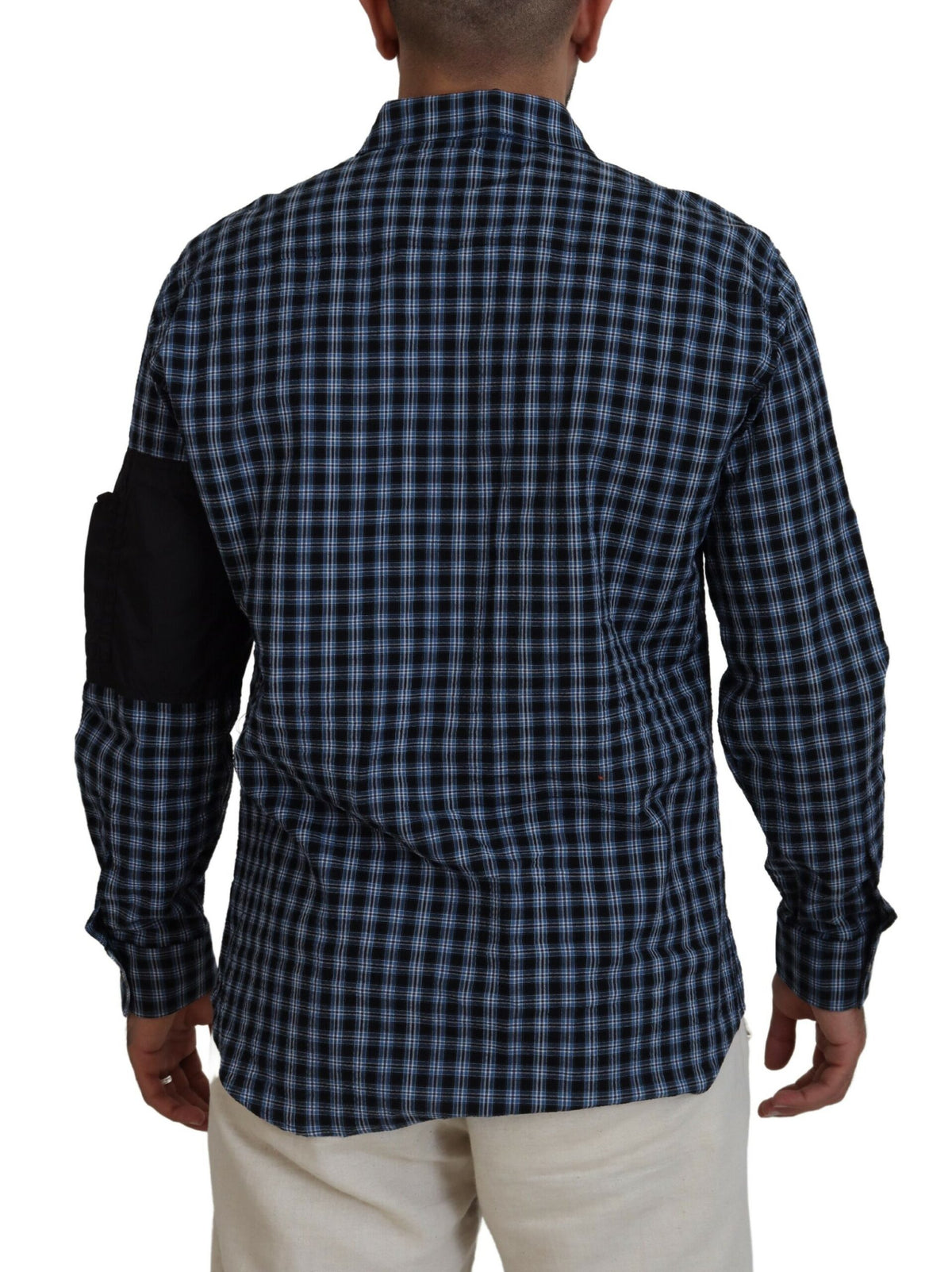 Chemise à manches longues pour homme Dsquared² multicolore à carreaux noirs sur les bras