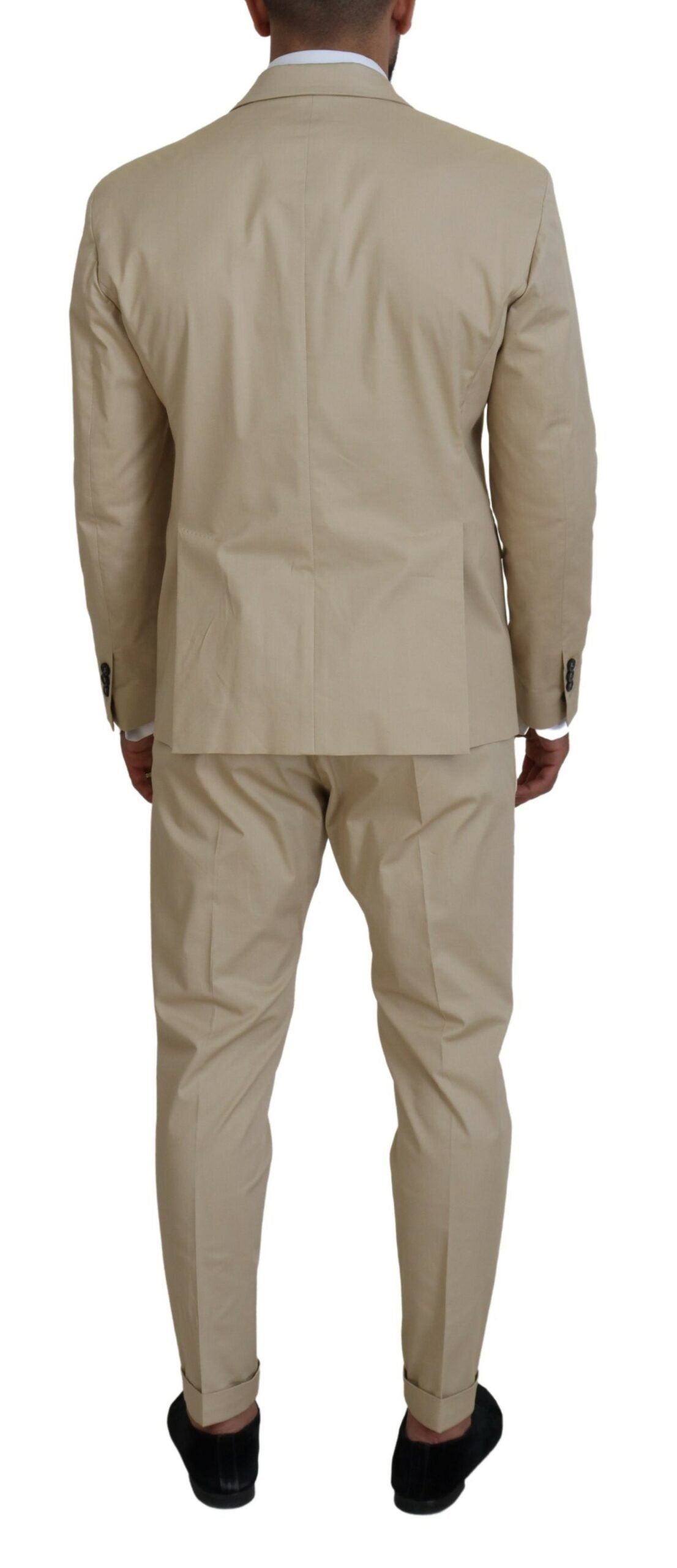 Dsquared² CIPRO Costume Beige en Coton à Deux Pièces