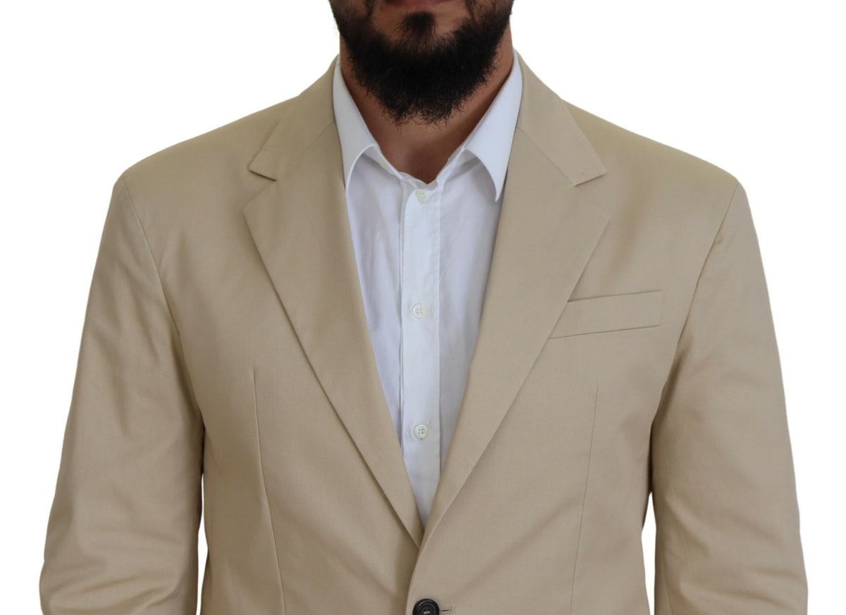 Dsquared² CIPRO Costume Beige en Coton à Deux Pièces