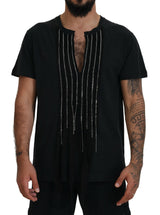 T-shirt en coton à manches courtes noir Dsquared² orné de chaînes
