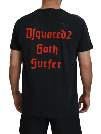 Dsquared² zwart katoenen T-shirt met korte mouwen en kettingdetails