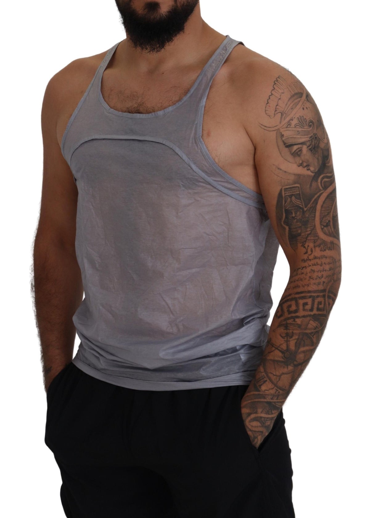 Débardeur homme en coton gris clair sans manches Dsquared²
