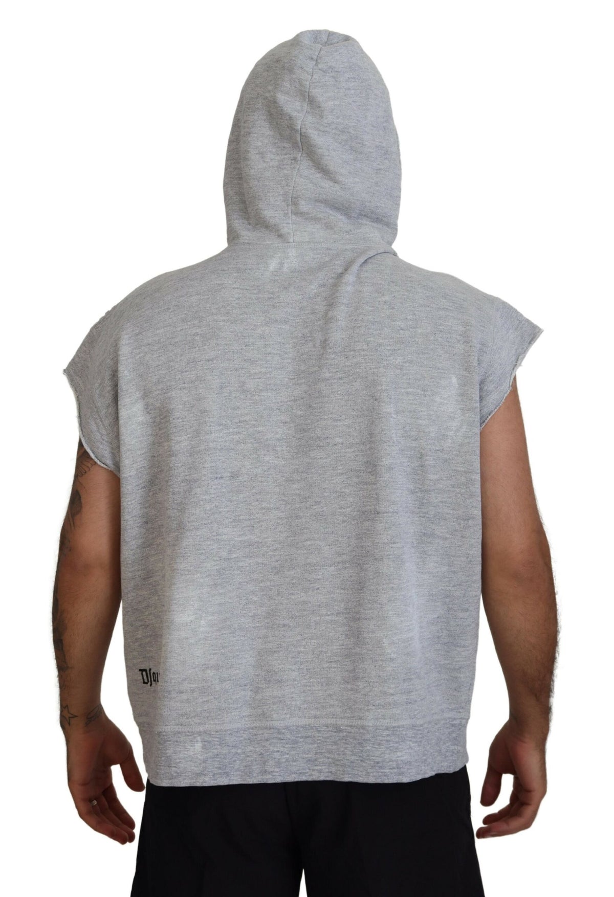 T-shirt à manches courtes et capuche en coton gris clair de Dsquared²