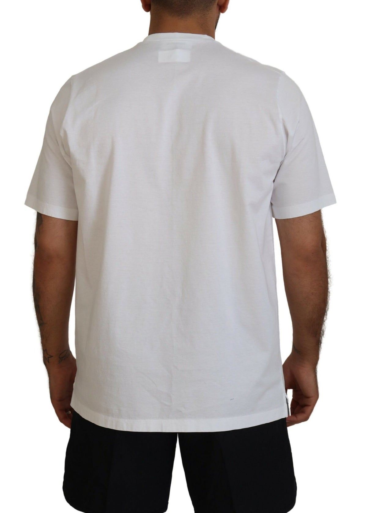 T-shirt blanc en coton à manches courtes et col rond de Dsquared²