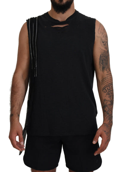 Dsquared² Zwart Tanktop voor Heren met Kettingdetails en Zonder Mouwen