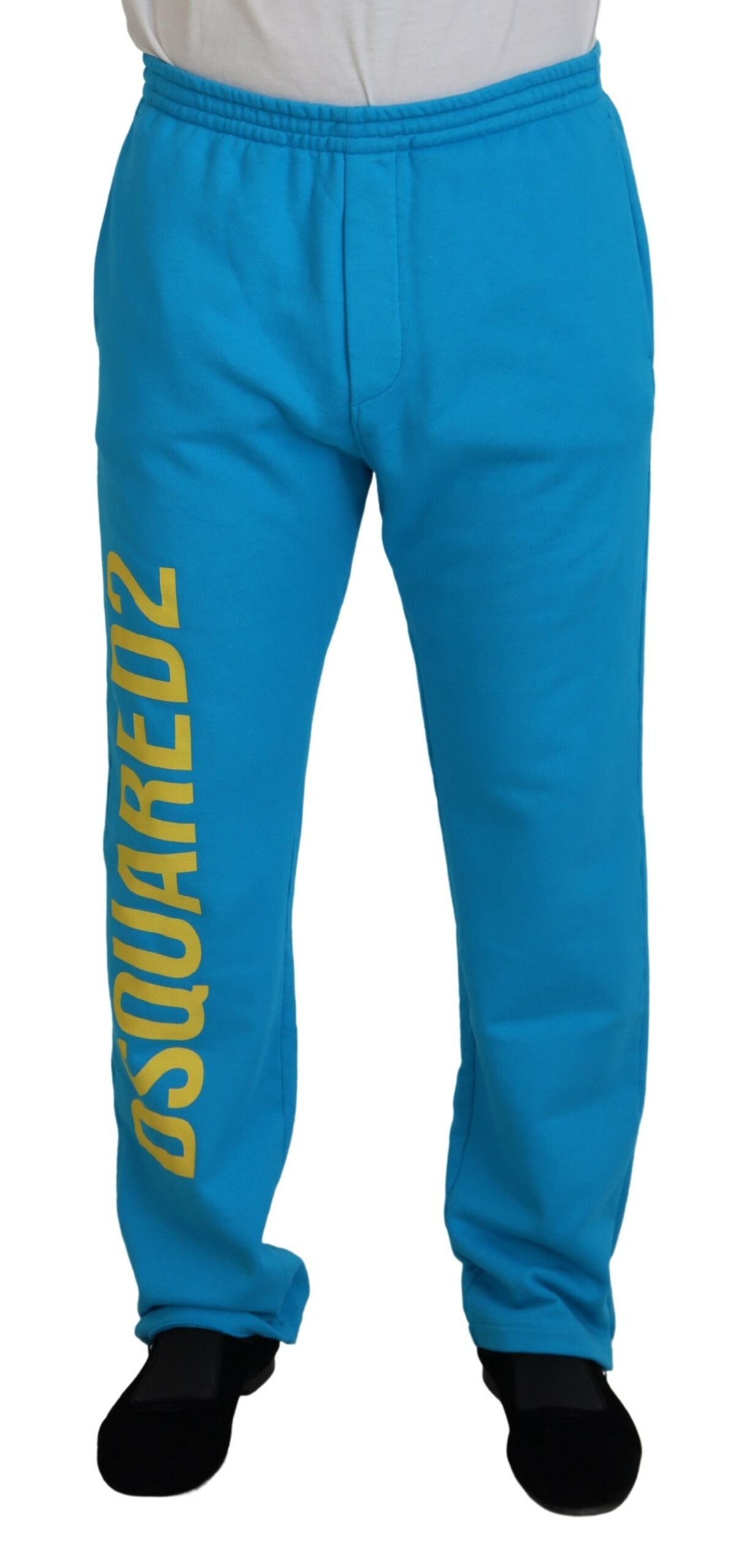 Pantalon décontracté Dsquared² en coton bleu clair avec imprimé du logo.