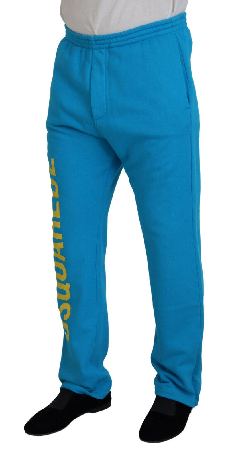 Pantalon décontracté Dsquared² en coton bleu clair avec imprimé du logo.