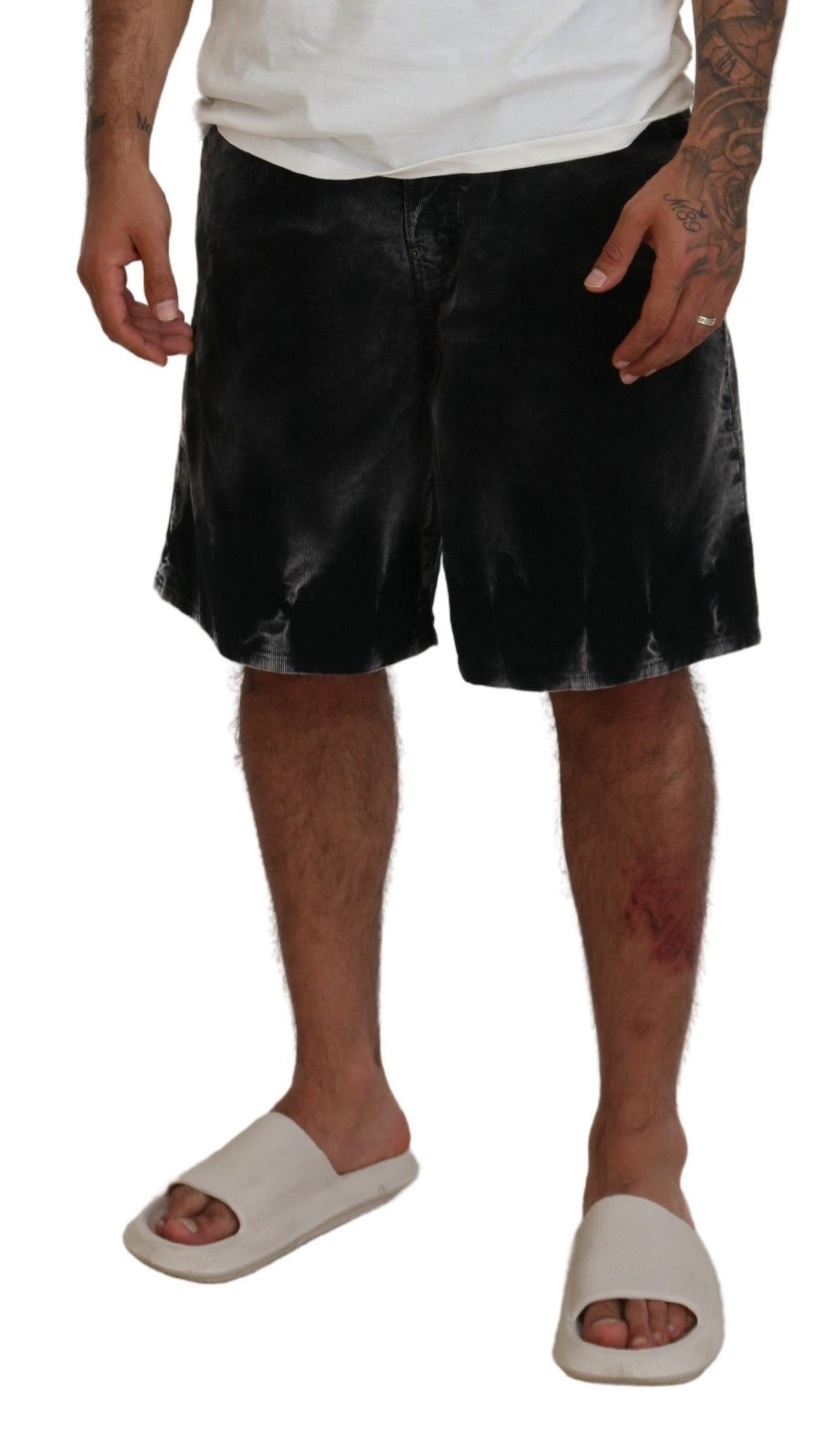 Shorts Bermuda en sergé de coton gris de Dsquared²
